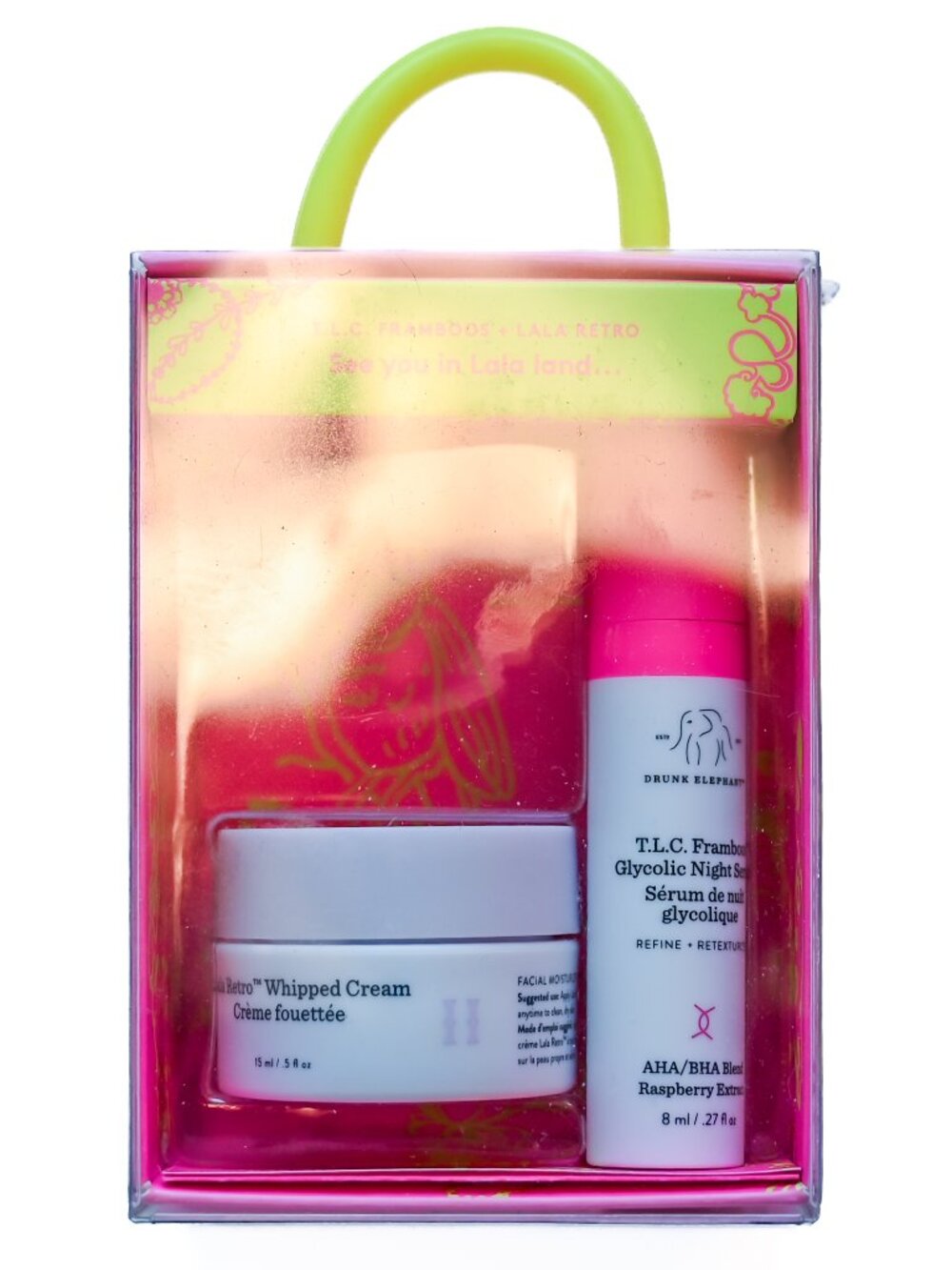 Drunk Elephant Call it a Night Duo Lala Retro Whipped Cream + TLC Framboos Serum